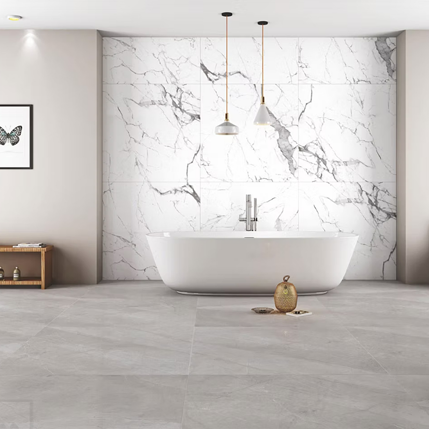 Armani Grey HG Polished Porcelain Tiles - 1200 x 600 x 9mm
