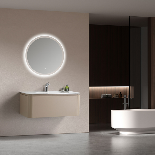 BADESI 1000 x 500 x 400 mm Wall-Mounted Bathroom Vanity unit with Stone Basin