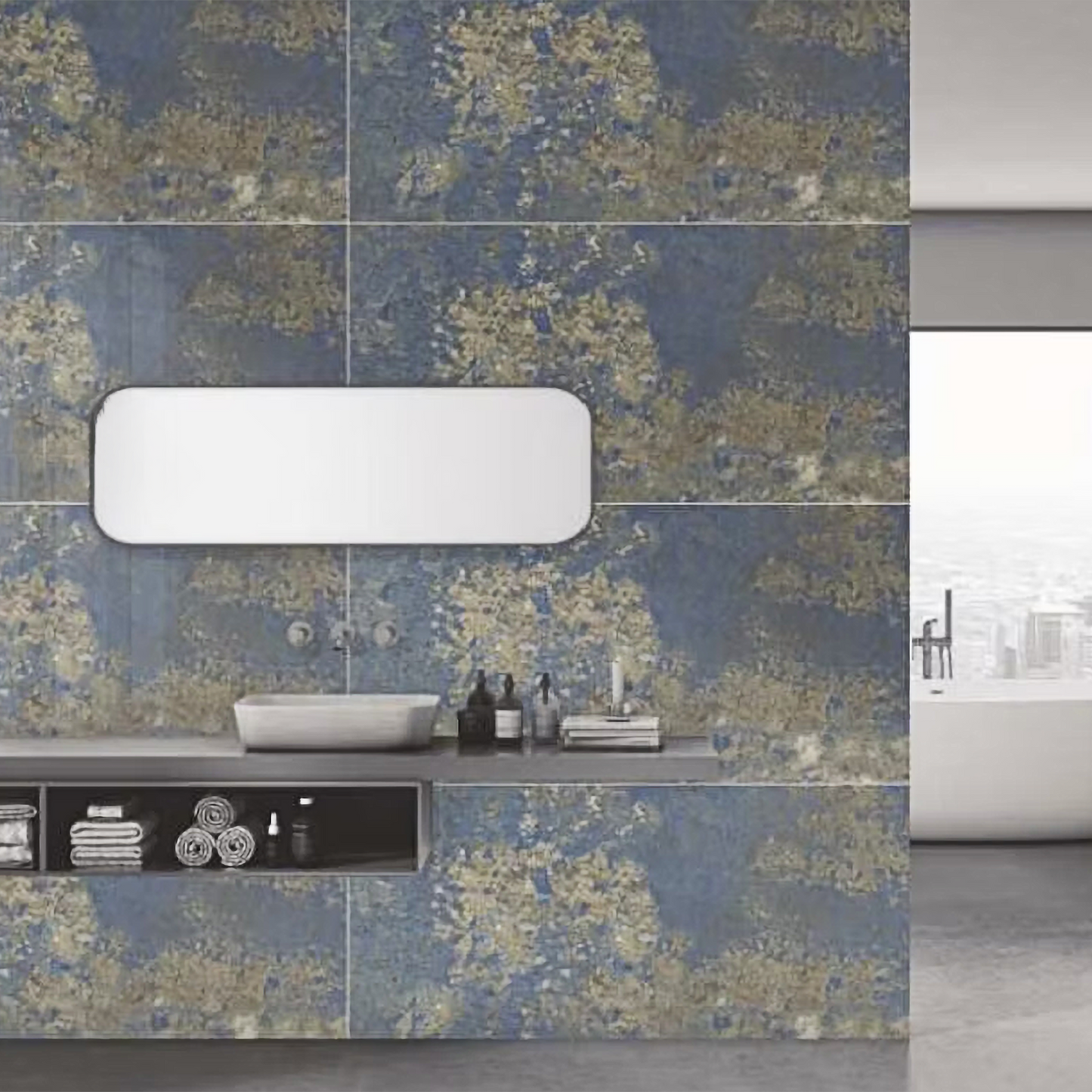 Iron Blue Polished Porcelain Tiles - 1600 x 800 x 9mm