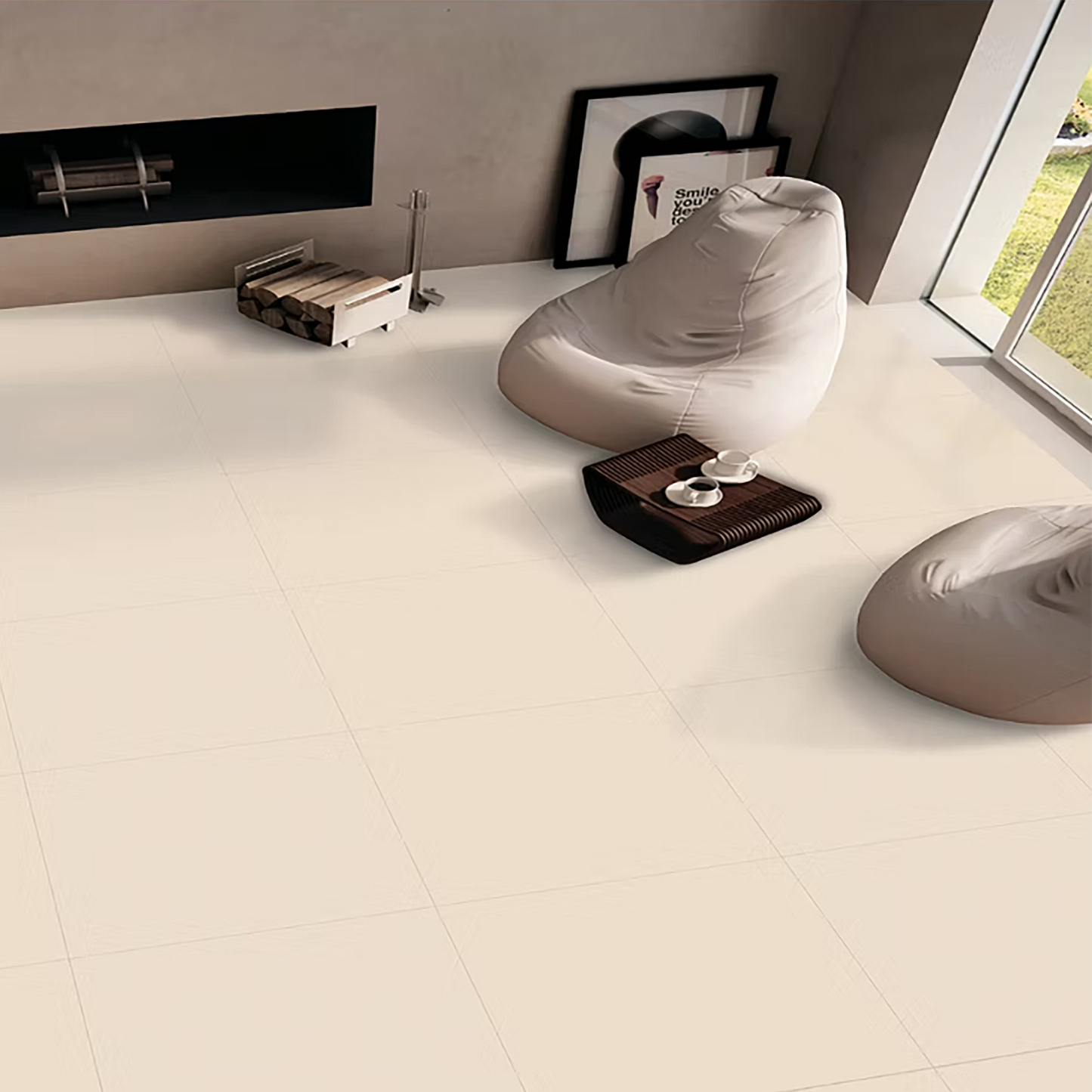 Ivory SG Sugar Porcelain Tiles - 600 x 600 x 9mm