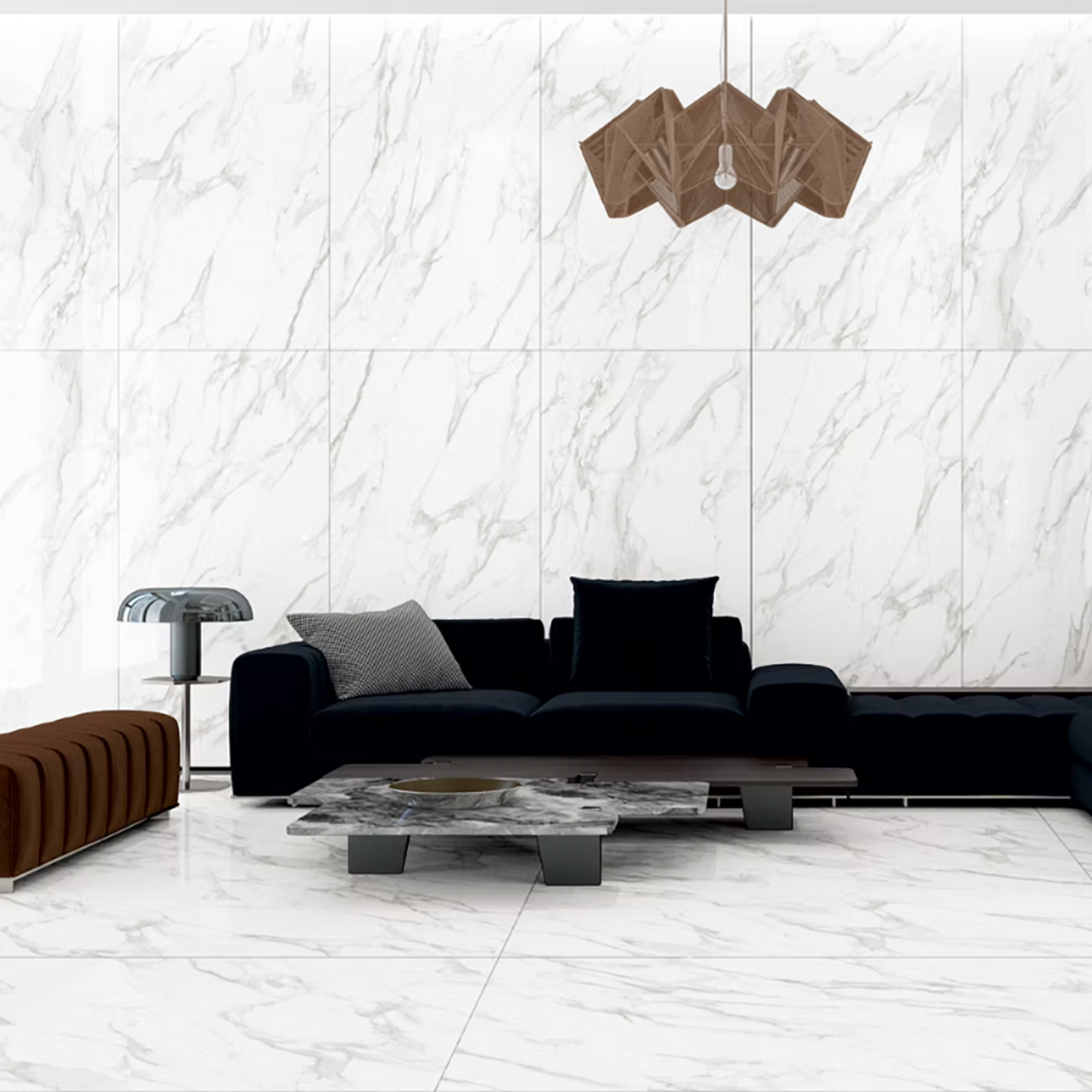 Lava Statuario Matt Porcelain Tiles - 3200 x 800 x 15mm