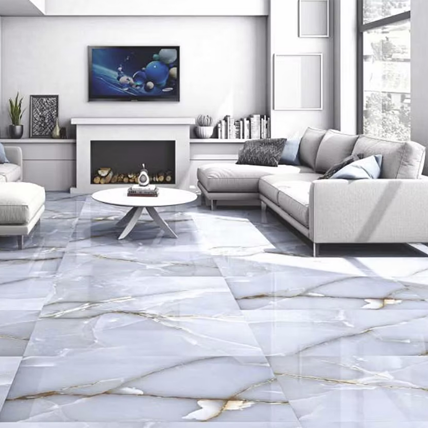 LT-0032 Polished Porcelain Tiles - 1200 x 600 x 9mm