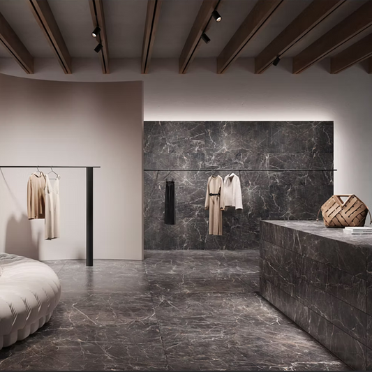 Marble Nero Seg Matt Porcelain Tiles - 1200 x 600 x 8.5mm