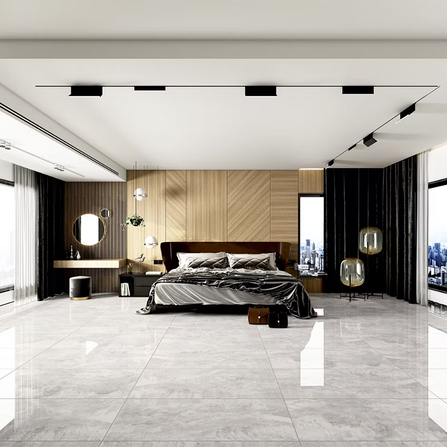 Marina Bianco Polished Porcelain Tiles - 1200 x 600 x 15mm