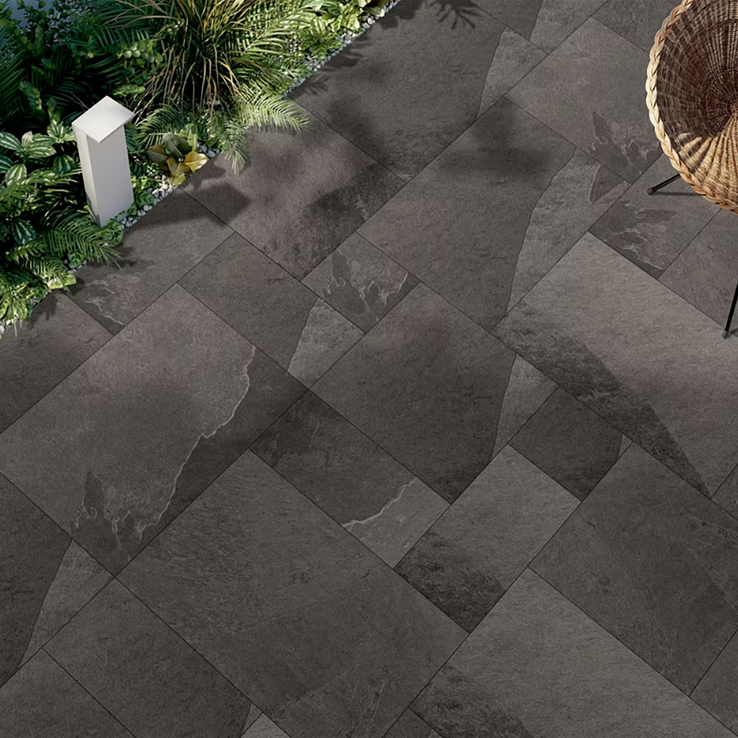 Mustang Black Matt Porcelain Tiles - 600 x 600 x 20mm