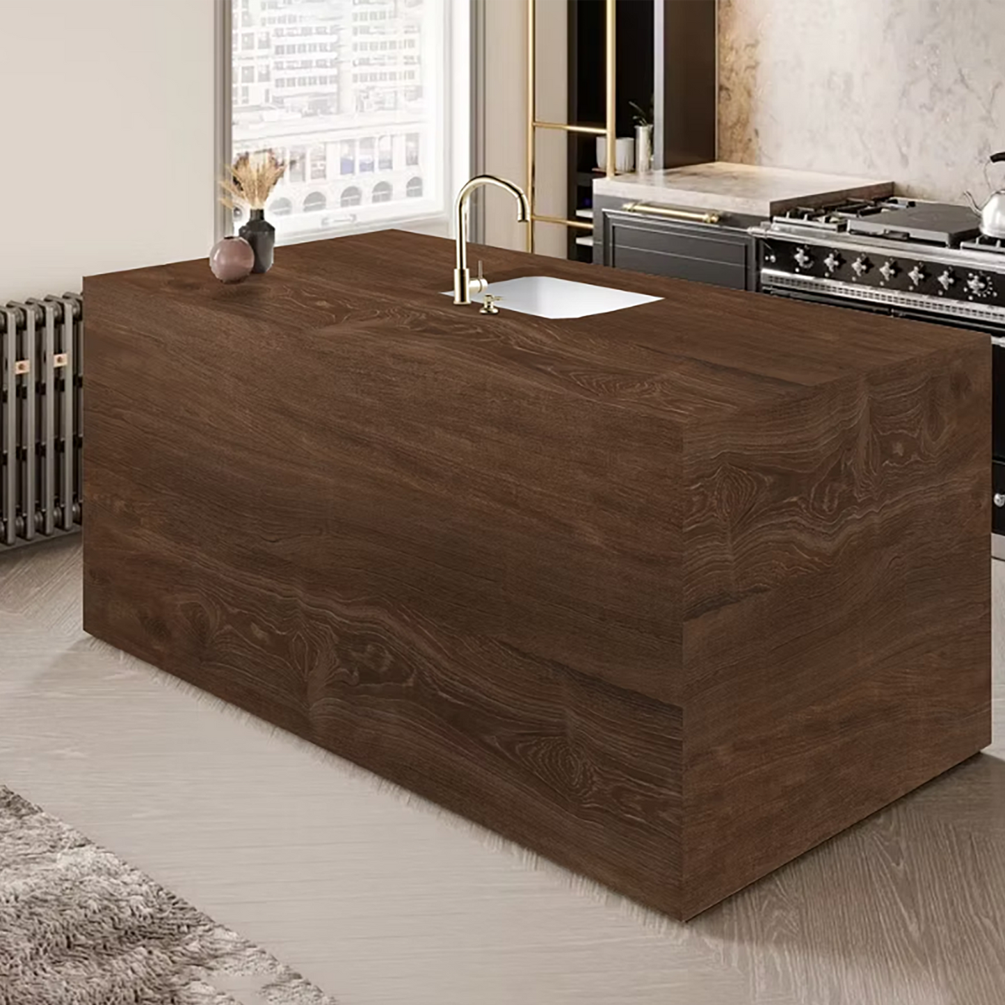 Natural Pine Dark Polished Porcelain Tiles - 3200 *800* 15mm