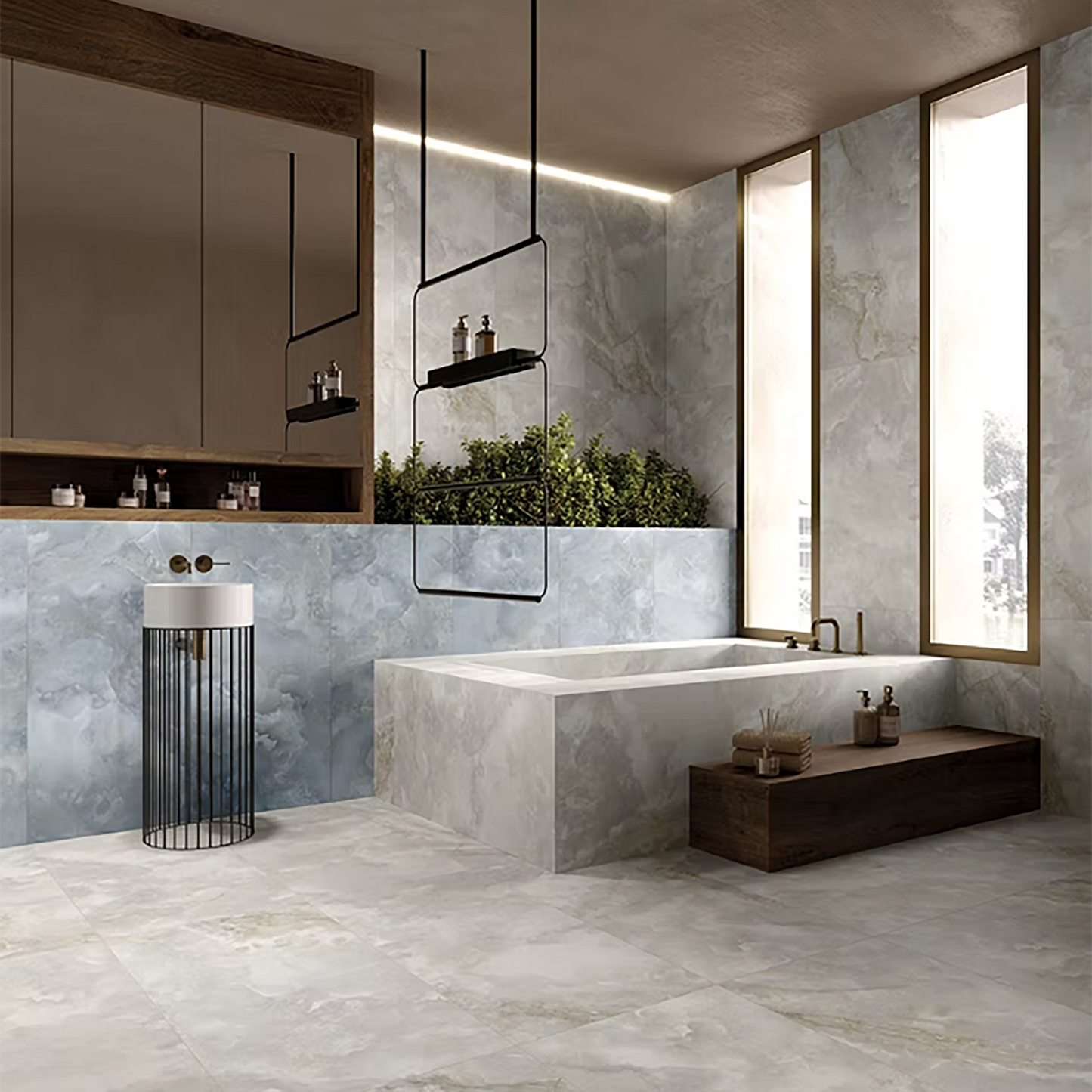 Onyx Blue Matt Porcelain Tiles - 1200 x 600 x 9mm
