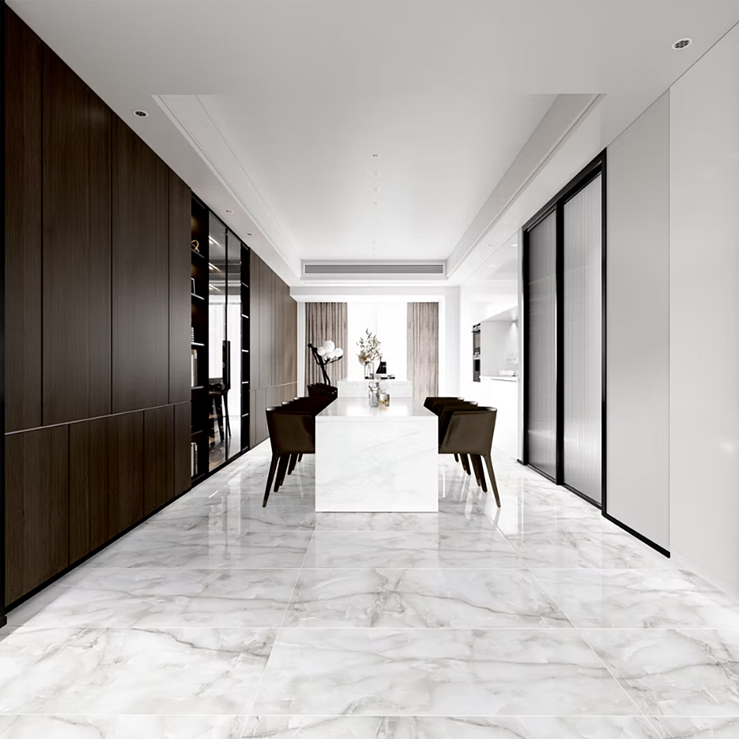 Onyx Grey Polished Porcelain Tiles - 1200 x 600 x 9mm
