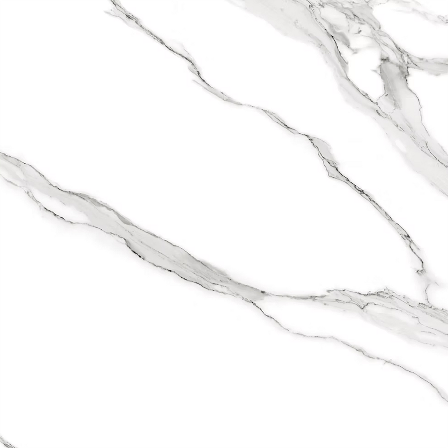 Rigato White Polished Porcelain Tiles - 600 x 600 x 9mm