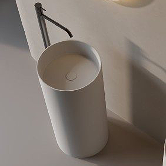 BADESI 400mm Round Freestanding Bathroom Vanity Unit with Basin