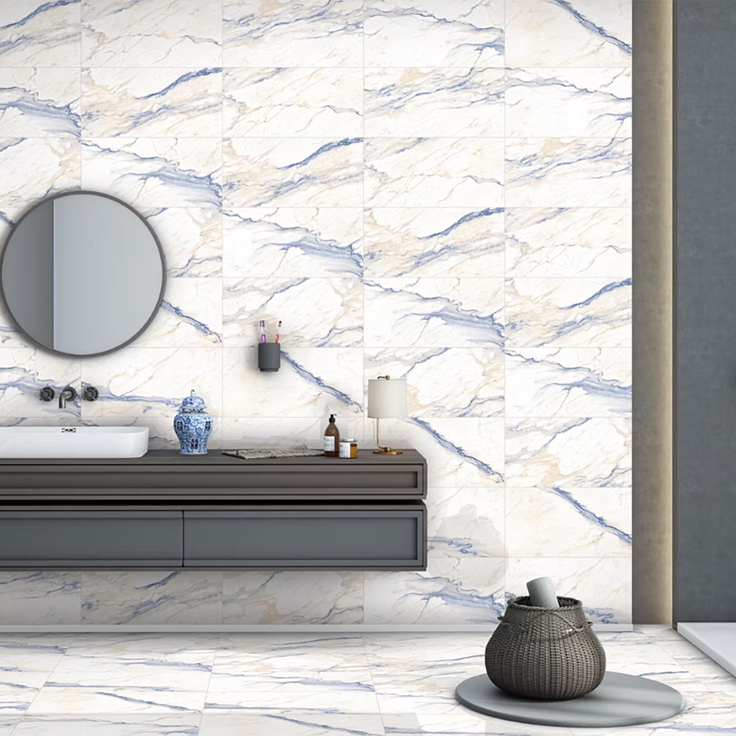 Viona Gold Polished Porcelain Tiles - 600 x 300 x 9mm