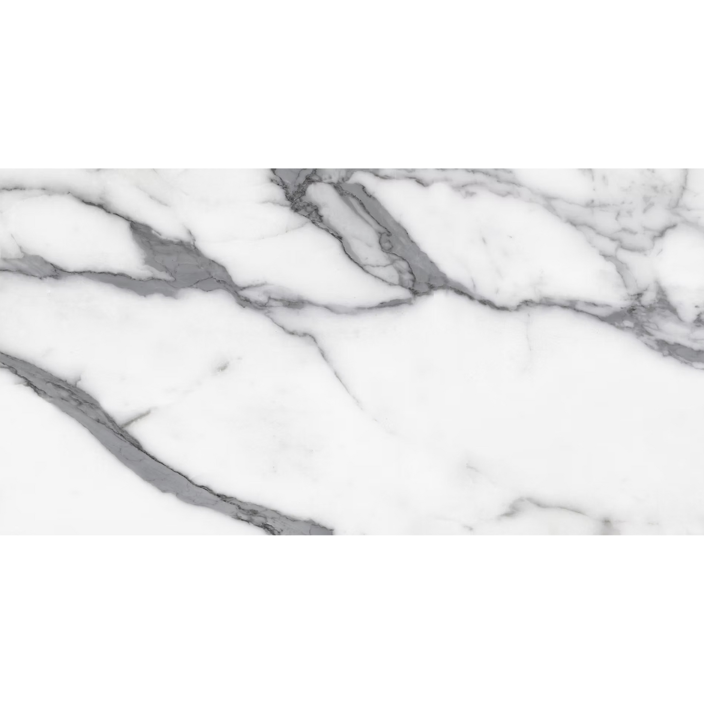 White Macabus Polished Porcelain Tiles - 600 x 300 x 9mm