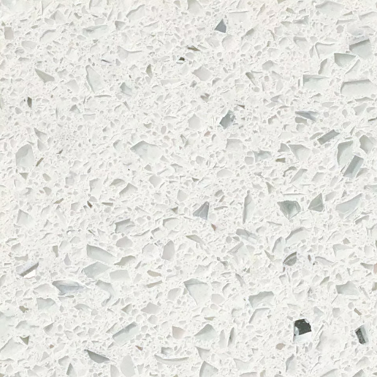 White Mirror Polished Quartz Tiles - 600 x 600 x 12mm