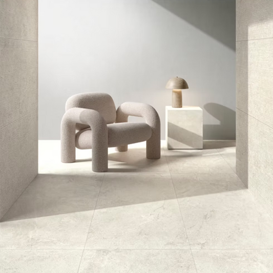 All Round White Rett Matt Porcelain Tiles - 1200 x 600 x 8.5mm