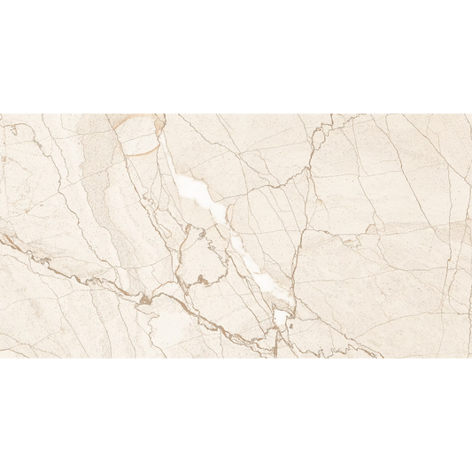 Almia Crema Polished Porcelain Tiles - 600 x 300 x 9mm