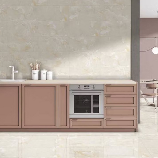 Belini Crema Polished Porcelain Tiles - 600 x 300 x 9mm