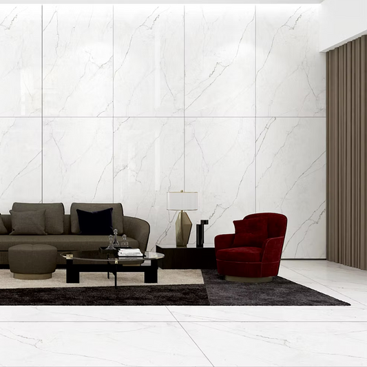 Statuario Ice Polished Porcelain Tiles - 1600 x 800 x 9mm