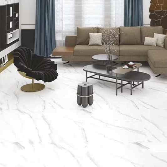 Statuario Pearl Polished Porcelain Tiles - 3200 x 1200 x 15mm