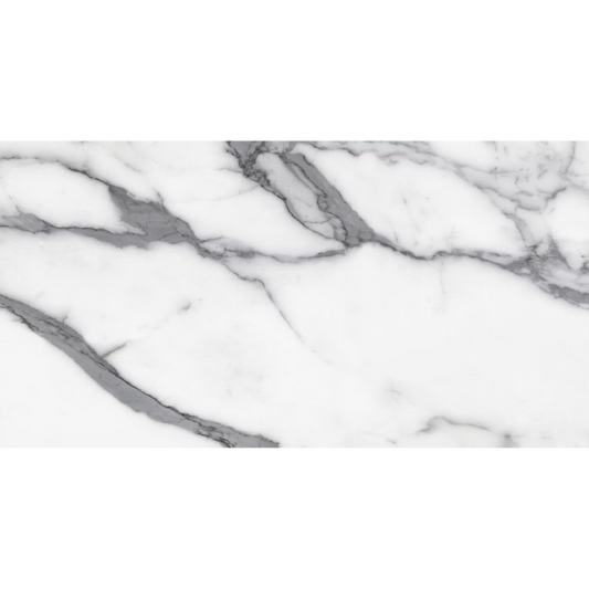 White Macabus Polished Porcelain Tiles - 600 x 600 x 9mm