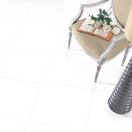 White Pearl Gloss Porcelain Tiles - 800 x 800 x 9mm