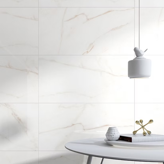 Wizer White Polished Porcelain Tiles - 600 x 300 x 9mm